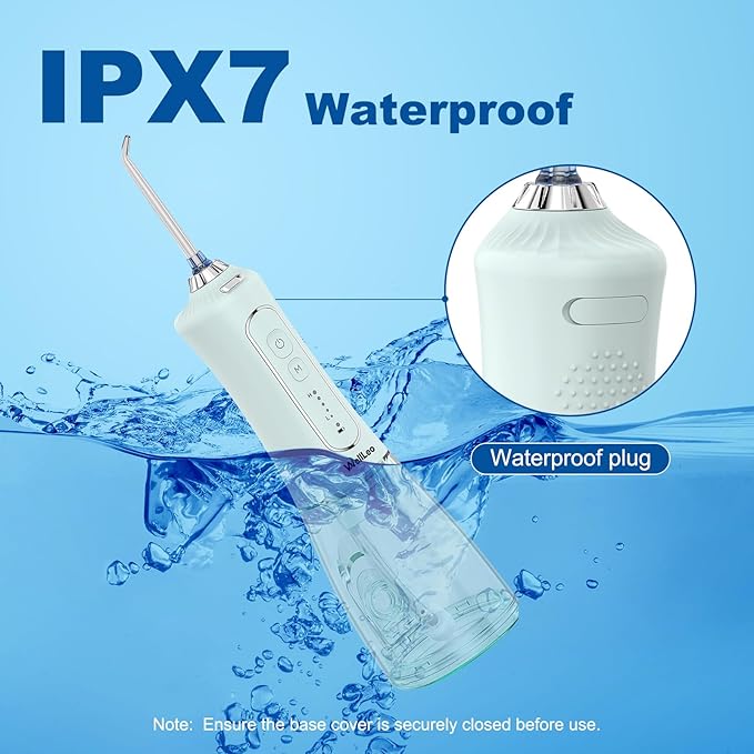 Water Flosser for Teeth, 300ML Cordless Oral Irrigator Rechargeable Dental Flosser Picks with 5 Modes 5 Jet Tips,IPX7 Waterproof Teeth Cleaner for Braces Gum Care, Home Travel Use