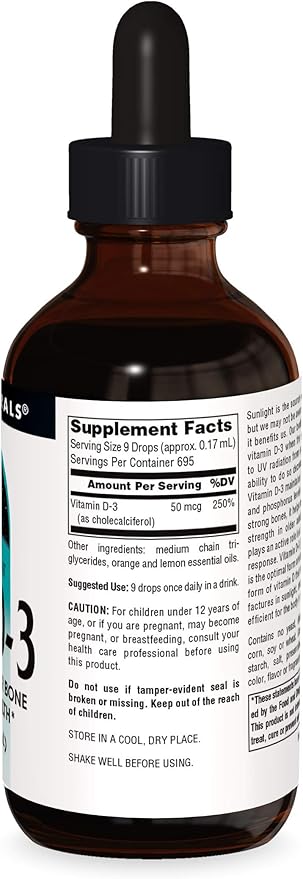 Source Naturals Vitamin D-3 Liquid Drops 2000 iu Supports Bone & Immune Health - 4 Fluid oz