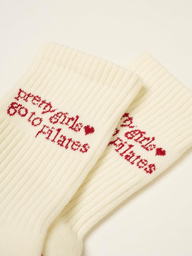Shapes Studio Crew Half Calf Grip Socks, Cutest Fruits Pilates Socks, Ruffle socks, Non-Slip, Barre Yoga Fitness