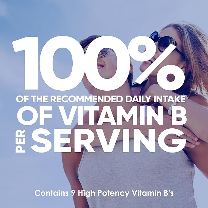 VITAMIN B COMPLEX 100 High Potency, 9 Complete B’s - B1- B12 for Men & Women, Reduce Stress, Immune Support, Hair, Skin, Supports Energy Levels & Brain Function Vegan - 60 Capsules/ 60 Day Supply