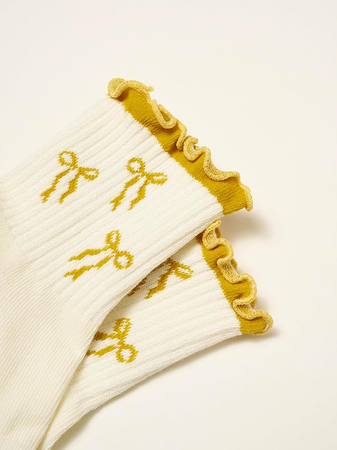 Shapes Studio Crew Half Calf Grip Socks, Cutest Fruits Pilates Socks, Ruffle socks, Non-Slip, Barre Yoga Fitness