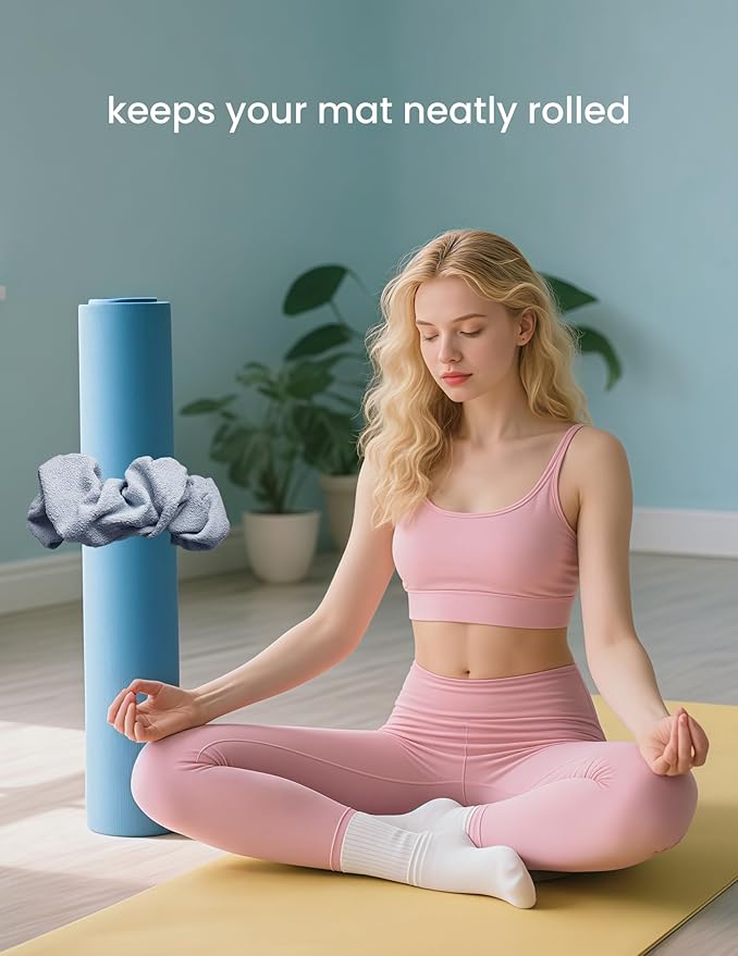 Yoga Mat Scrunchie - Holds Your Yoga Mat in Style - Durable & Elasticity Fabric - Fits All Standard Yoga Mats (mat not included)