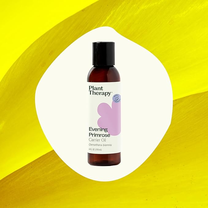 Plant Therapy Evening Primrose Carrier Oil 4 oz Base Oil for Aromatherapy, Essential Oil or Massage use