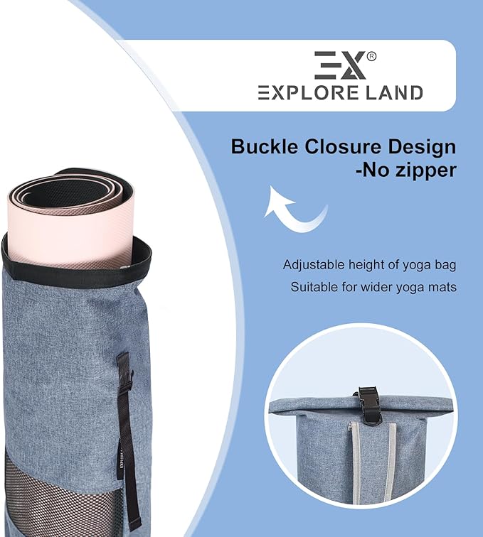 Explore Land Oxford Yoga Mat Storage Bag with Breathable Mesh Window and Large Pockets