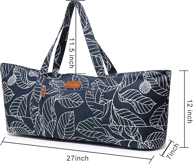 Large Yoga Mat Bag for Women Men, Travel Gym Bag for Pilates Office Beach Workout, Yoga Mat Tote Carrier with Mat Strap for 1/4" 1/2" Thick Exercise Yoga Mat