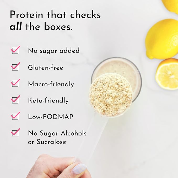 JUST INGREDIENTS Lemon Swish Protein Powder - Grass-Fed Whey, Lemon Flavor - 1.44 lb,