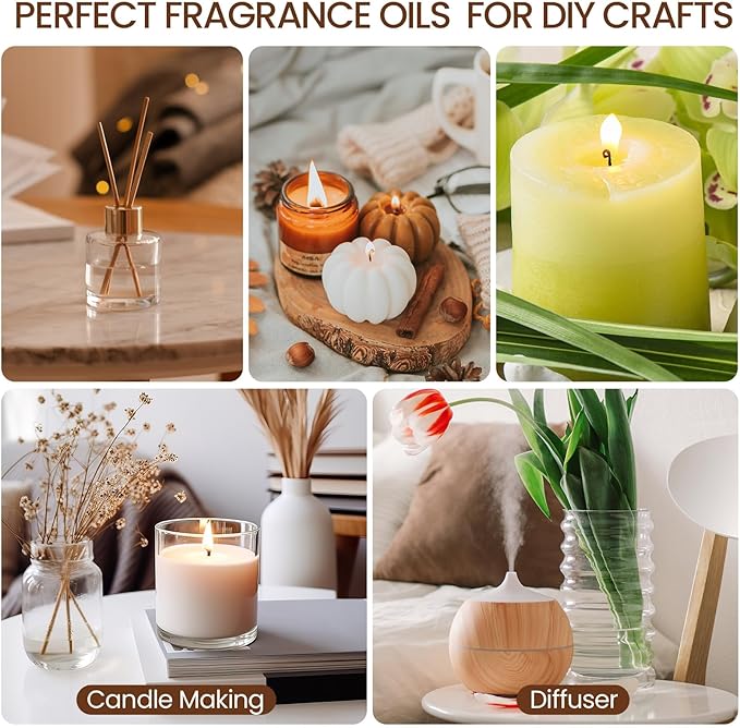 Nuanchu 26 Pcs Essential Oils Set 10ml Fragrance Oil Aromatherapy Kit for Diffuser Humidifier Aromatherapy-Oils for Candle Bath Bombs Making
