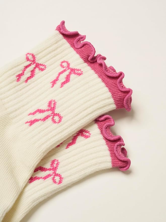 Shapes Studio Crew Half Calf Grip Socks, Cutest Fruits Pilates Socks, Ruffle socks, Non-Slip, Barre Yoga Fitness