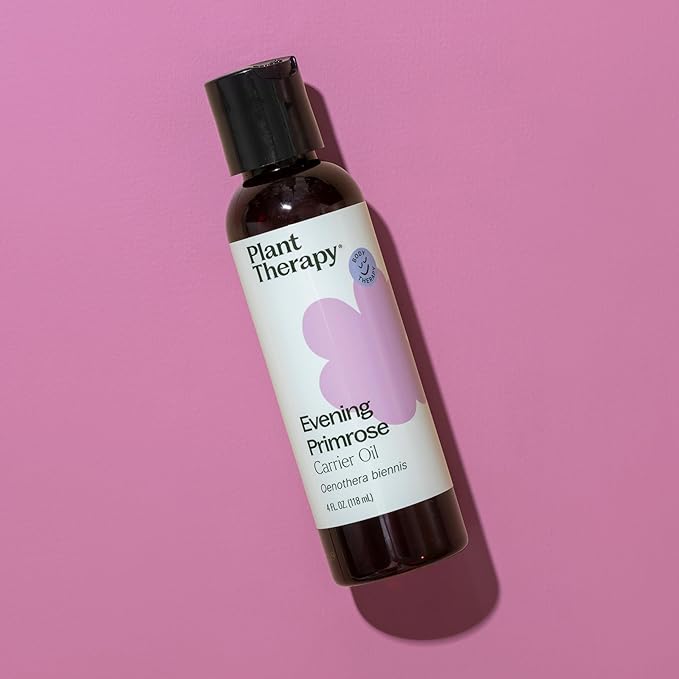 Plant Therapy Evening Primrose Carrier Oil 4 oz Base Oil for Aromatherapy, Essential Oil or Massage use