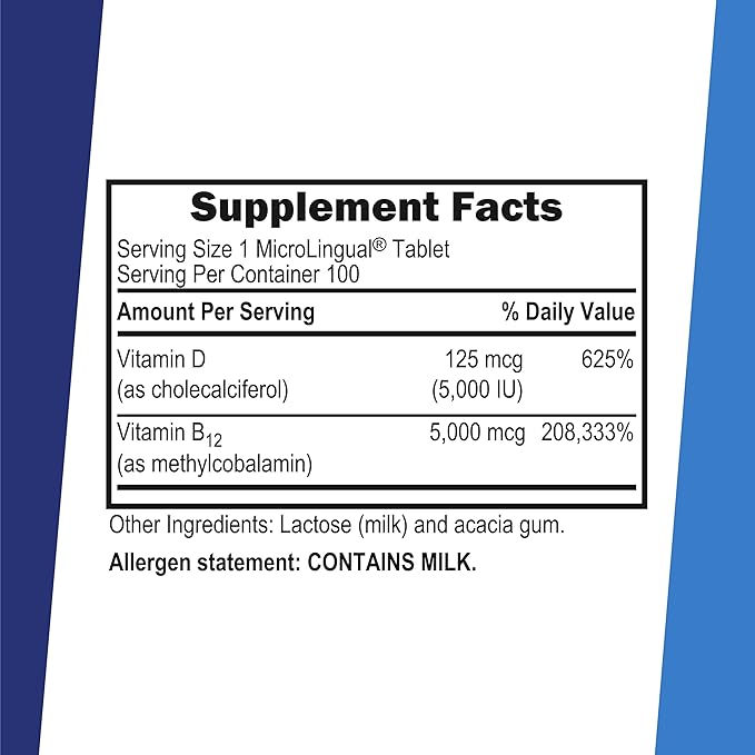 Superior Source NO Shot Methylcobalamin B-12 5,000 mcg with D3 5,000 IU - Energy & Heart Health Supplement - Multivitamin with Vitamin D3 for Bone Support - 100 Instant Dissolve Tablets