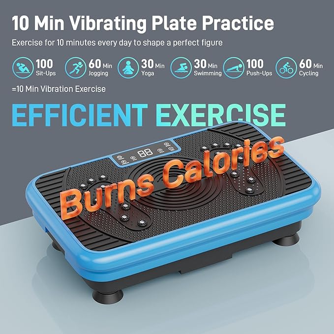 Vibration Exercise Plate – Full Body Fitness Platform for Home Gym, Lymphatic Drainage & Fat Burning Workout Machine, Weight Loss & Muscle Toning Equipment for Women & Men