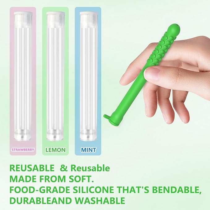 3PCS Chewable Breather Sticks, Chewable Breather Stick for Fresh Breath, Portable Breath Freshener with 9 Replacement Cores, Chewable Essential Oil Breath Stick Travel-Friendly