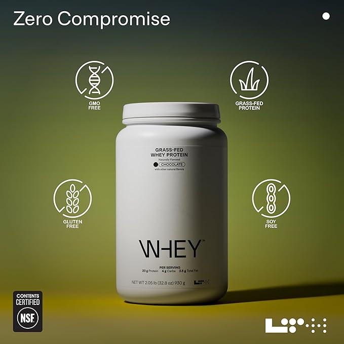 LTH Whey Protein - Trusted by Life Time Members - Grass-Fed Whey Protein Powder - with Amino Acids - Aids Lean Muscle & Recovery - Supports Immune & Liver Health - Chocolate (30 Servings)