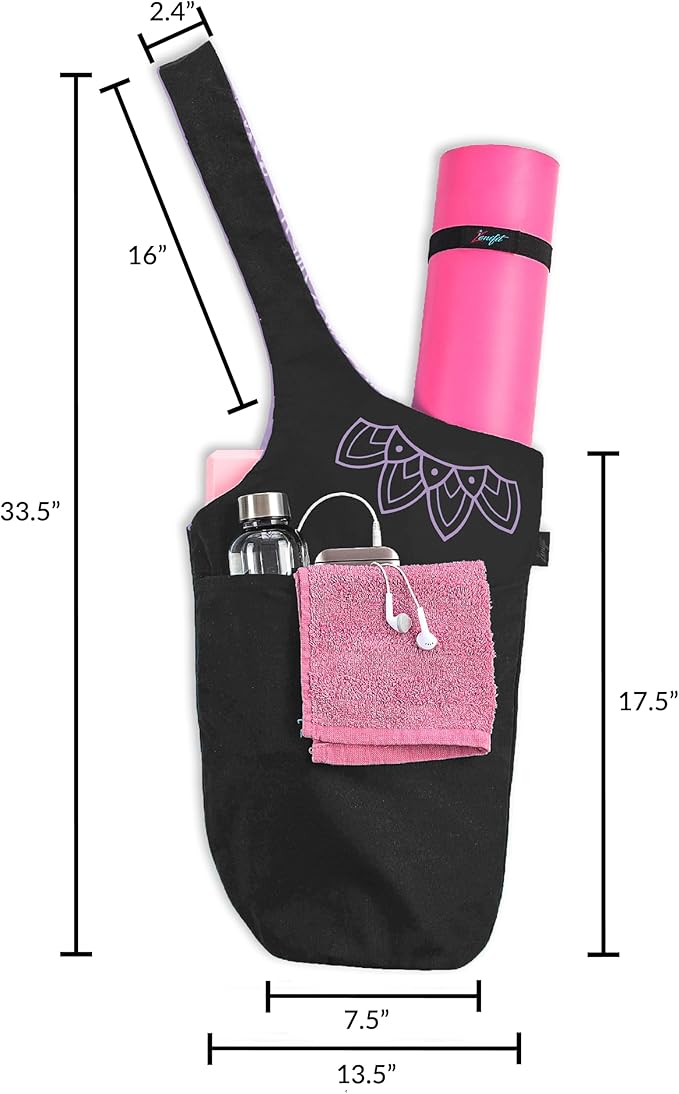 Yoga Mat Bag – Versatile Yoga Bag with Mat Straps & Storage Pockets, Holds Yoga & Pilates Mats, Lightweight & Durable