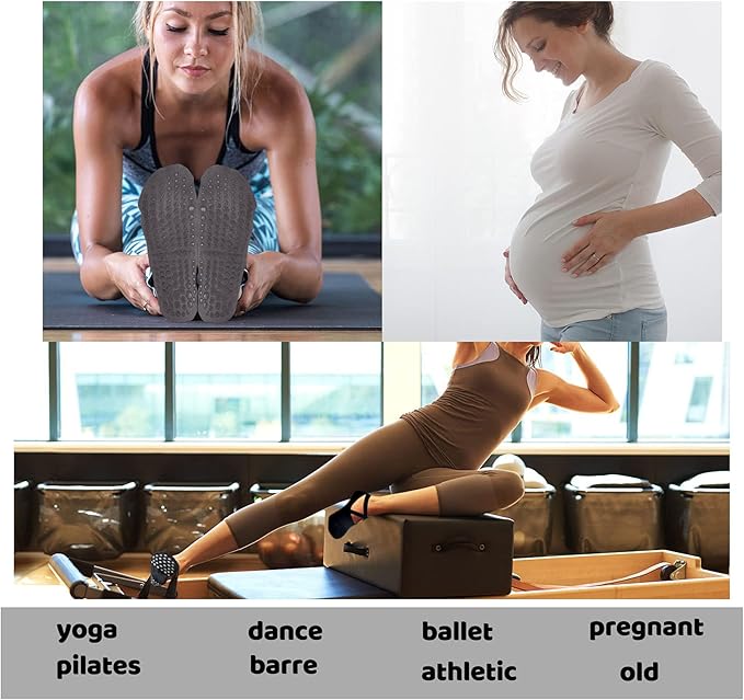Diu Life 3 Pack Pilates Socks Yoga Socks with Grips for Women Non Slip, Workout, Pure Barre, Ballet, Dance, Hospital Socks