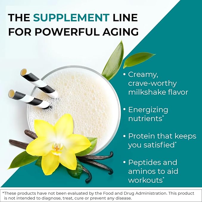 Reignite Wellness by JJ Virgin | Vanilla Paleo-Inspired All-in-One Shake | Gluten Free + Dairy Free Protein Powder | Contains 20G of Beef Protein with Vitamins, Minerals, Amino Acids | 30 Servings