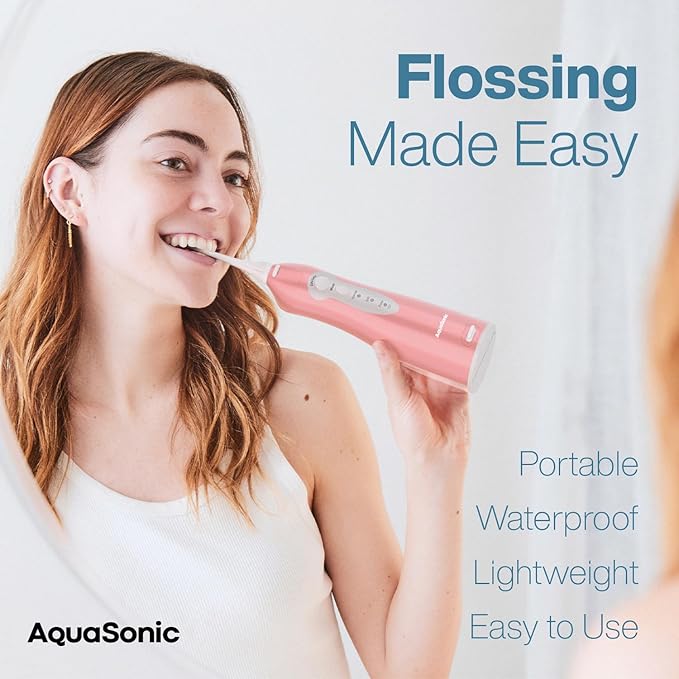 AquaSonic Water Flosser - Cordless Rechargeable Water Flossers for Teeth Cleaning - Waterproof Aqua Flosser, Portable Oral Irrigator for Dental Cleaning with 5 Jet Tips – Braces Home Travel
