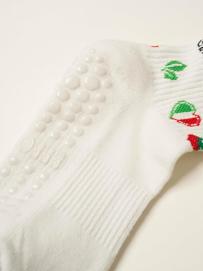 Shapes Studio Crew Half Calf Grip Socks, Cutest Fruits Pilates Socks, Ruffle socks, Non-Slip, Barre Yoga Fitness