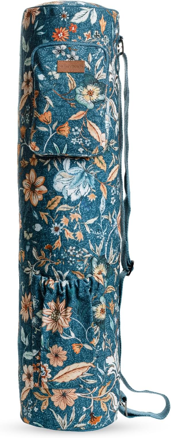 Maison d' Hermine Yoga Mat bag, Cylindrical bag for Woman&Men, yoga mat Bag &Adjustable shoulder straps Yoga Mat Carrier Bag with Drawstring Water Bottle Pocket and zipper pocket