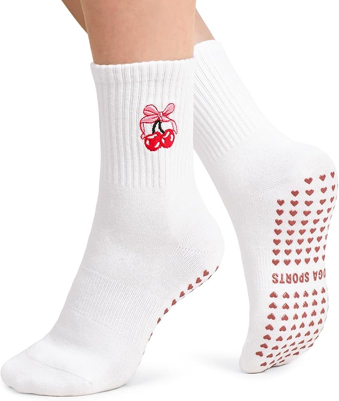 YeuG 4/6 Pairs Pilates Socks for Women - Non Slip Grip Socks for Yoga, Barre, Hospital, Barefoot