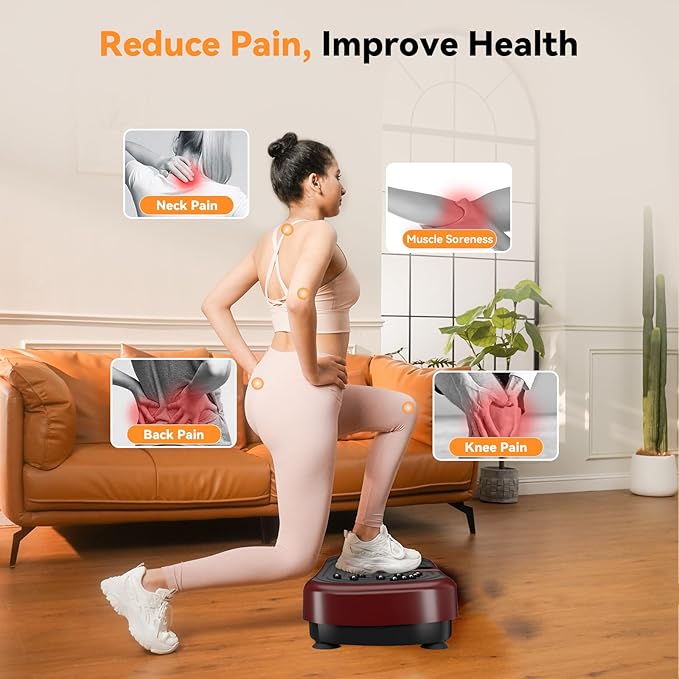 UCIN Vibration Plate Exercise Machine, Vibration Plate for Lymphatic Drainage, 330 Lbs Capacity Vibrating Plate for Weight Loss Home Fitness with Resistance Bands/Pilates Ball