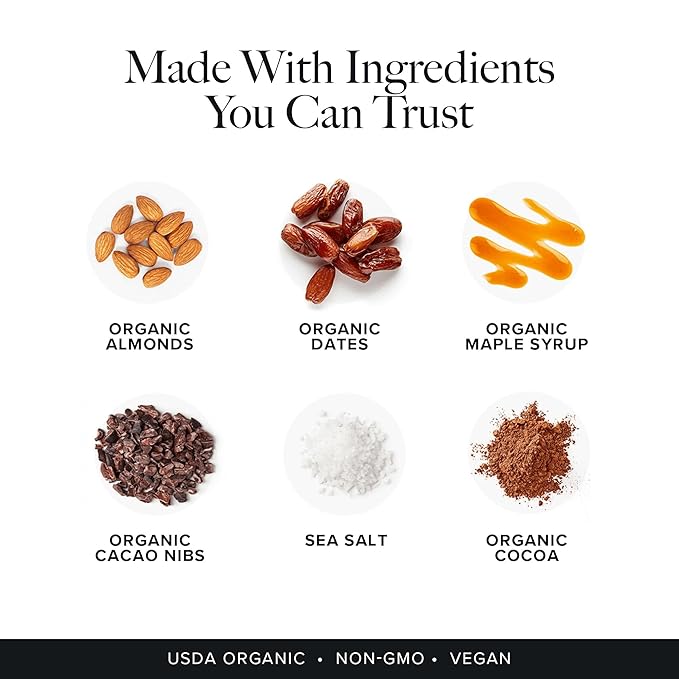 Truvani Plant Based Snack Bars | Chocolate Brownie 4 Pack | 7g Protein | USDA Organic and Vegan | The Only Bar | Dairy, Soy, and Gluten Free | Individually Wrapped
