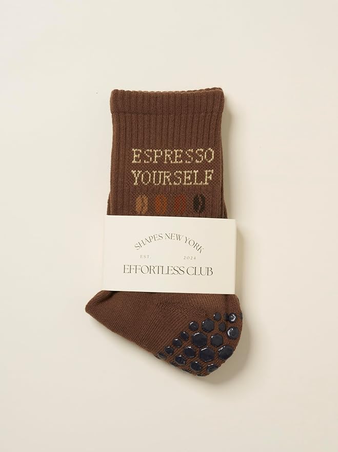 Shapes Studio Crew Half Calf Grip Socks, Cutest Fruits Pilates Socks, Ruffle socks, Non-Slip, Barre Yoga Fitness