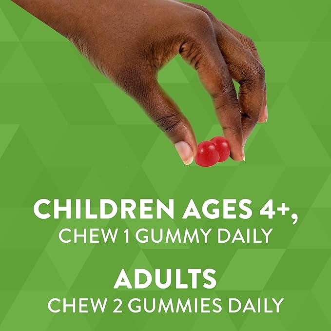 Nature's Way Vitamin D3 Gummies, Supports Immune and Bone Health*, 2000 IU (50 mcg) per 2-Gummy Serving, Mixed Fruit Flavored, 120 Gummies (Set of 2)
