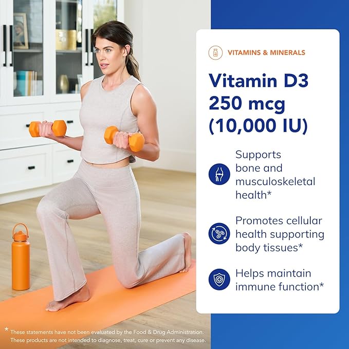 Pure Encapsulations Vitamin D3 250 mcg (10,000 IU) - Supplement to Support Bone, Joint, Breast, Heart, Colon & Immune Health - with Premium Vitamin D - 60 Capsules