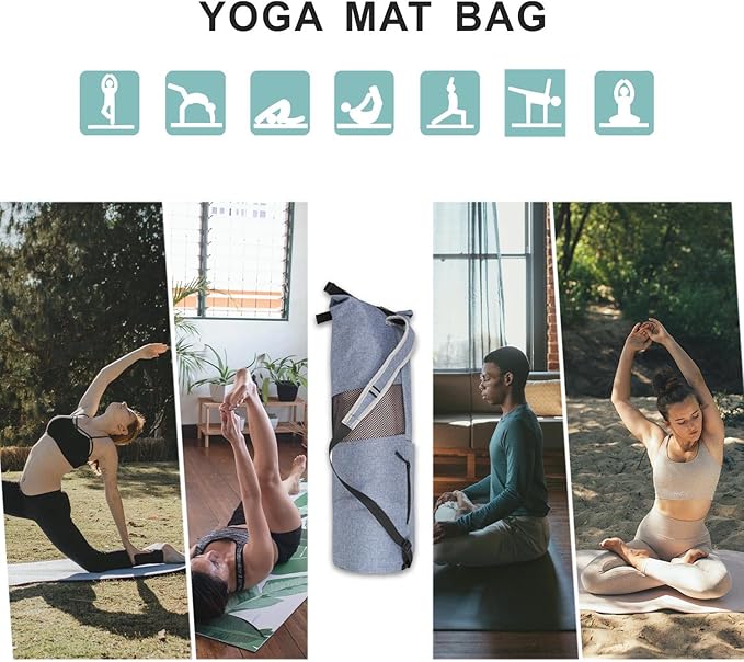 Explore Land Oxford Yoga Mat Storage Bag with Breathable Mesh Window and Large Pockets