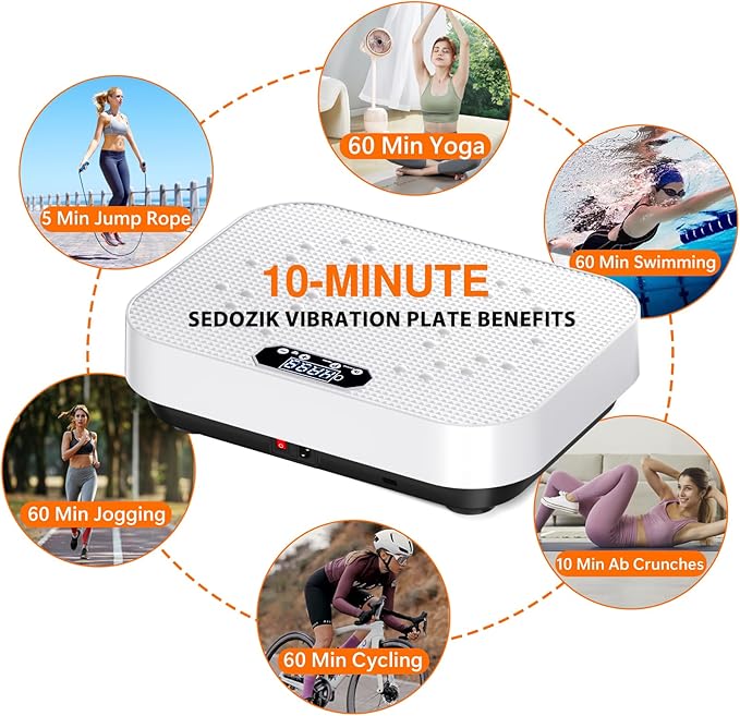 Vibration Plate Exercise Machine, 2025 Upgraded Fitness Vibrating Lymphatic Drainage Full Body Workout Shaker for Weight Loss, Featuring a 330 Lbs Capacity Vibrate Fitness Platform with 8 Modes