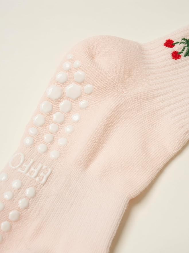 Shapes Studio Crew Half Calf Grip Socks, Cutest Fruits Pilates Socks, Ruffle socks, Non-Slip, Barre Yoga Fitness