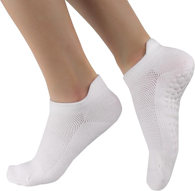 Tamlien Yoga & Pilates Grip Socks - Non-Slip, Barefoot, Pregnant-Friendly Crew Socks for Yoga, Barre & Sports