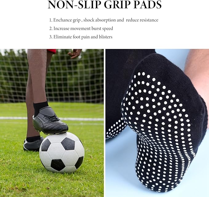 Jspupifip 4 Pairs Non Slip Yoga Socks with Grips for Women Men Pilates Grippy Socks Cotton Barre Hospital Home