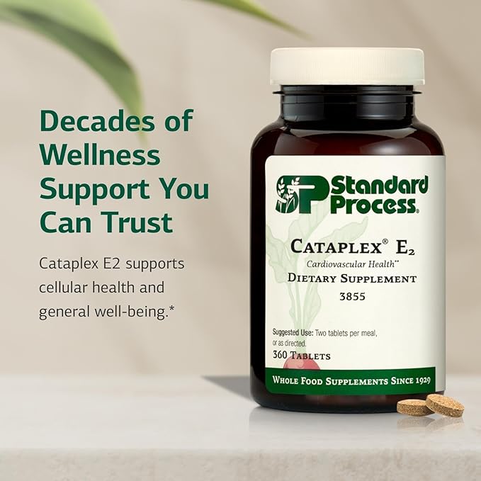 Standard Process Cataplex E2 - Healthy Heart Supplement - Supports Cellular Health with Antioxidant Activity - Non-Dairy & Non-Soy - 90 Tablets (45 Servings)
