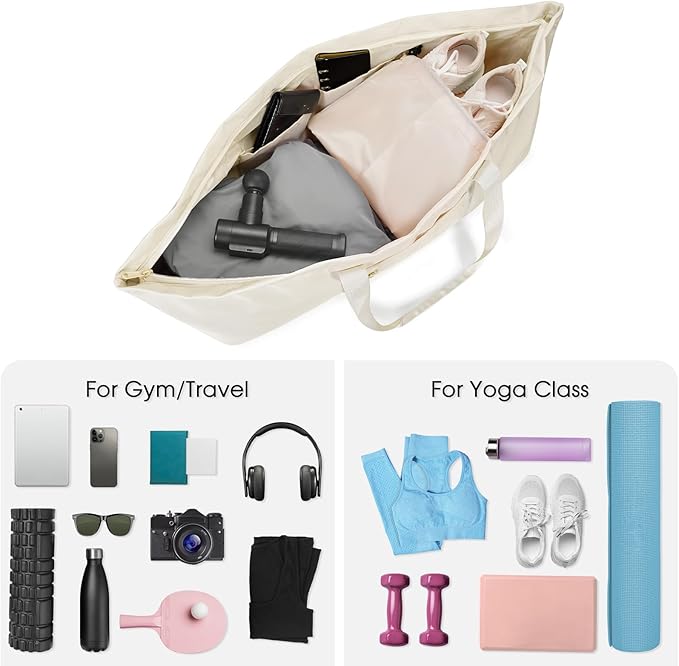 Large Yoga Mat Bag with Shoes Compartment and Wet Pocket Ladies Pilates Gym Tote Bag with Yoga Mat Holder Strap for Women Men Workout Carrier Stuff Accessories
