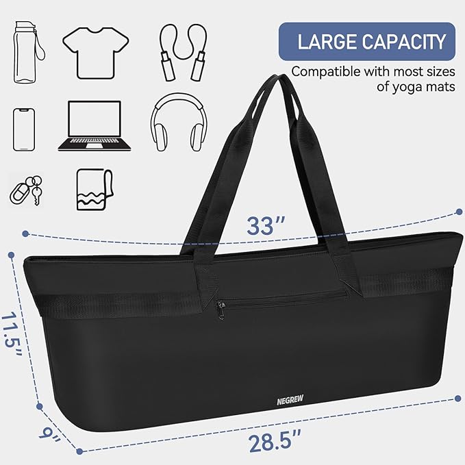 Large Yoga Mat Bag for Women,Pilates Bag with Shoes Bag & Wet Pocket,Gym Bag with Yoga Mat Holder Fits Most Size Mats,Yoga Mat Tote Carrier for Pilates Office Beach Workout (Pink)