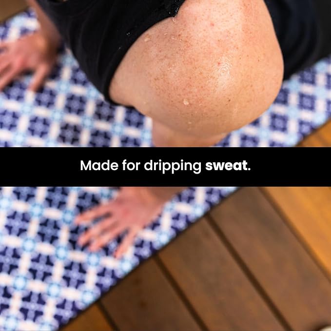 Yoga Grip Yoga Towel - Non Slip Hot Yoga Mat Towel With Corner Pockets, No-Skid Grip, and Built-in Alignment Lines | Soft, Moisture Wicking, and Sweat Absorbent | No Bunching, Stays in Place 72" x 25"