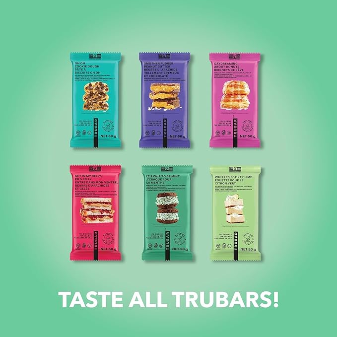 TRUBAR Vegan Protein Bars - Soy Free, Dairy Free, Gluten Free Protein Bars - No Sugar Alcohols - Non-GMO - 12g of Protein - It's Mint To Be Chip - 12 Count