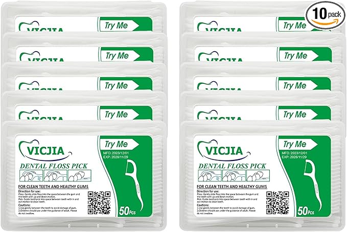 Tooth Floss Picks Unflavored Dental Floss for Tooth Picks Flossers,500 Count Floss Sticks for car,Home Tooth Pick Small Portable Floss Dispenser