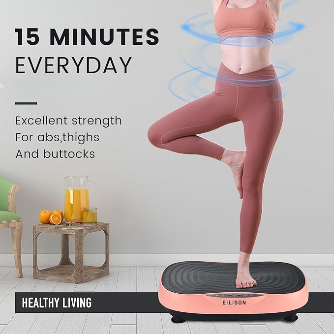 EILISON Glory Vibration Plate Exercise Machine - Lymphatic Drainage Whole Body Workout Vibration Platform, 99 Adjustable Speeds Power Shaping , Weight Loss Weight Loss, 350 lbs Capacity