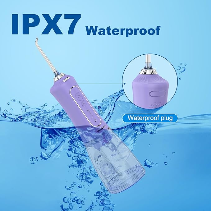 Water Flosser for Teeth, 300ML Cordless Oral Irrigator Rechargeable Dental Flosser Picks with 5 Modes 5 Jet Tips,IPX7 Waterproof Teeth Cleaner for Braces Gum Care, Home Travel Use