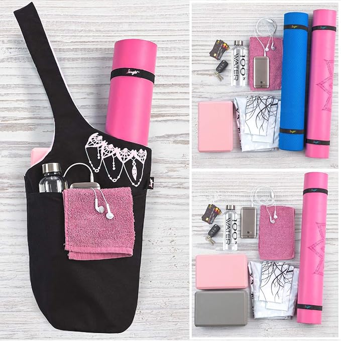Yoga Mat Bag – Versatile Yoga Bag with Mat Straps & Storage Pockets, Holds Yoga & Pilates Mats, Lightweight & Durable