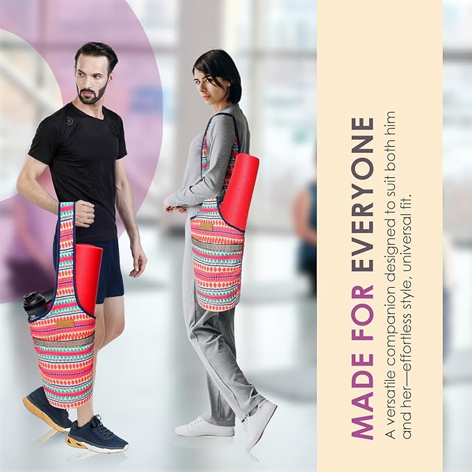 ALLEN & MATE Unisex Yoga Exercise Mat Bag with Large Size Pocket, Big Capacity Mat Tote Shoulder Carrier for Men & Women