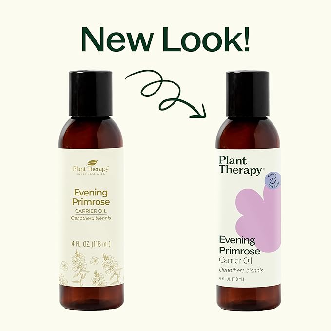 Plant Therapy Evening Primrose Carrier Oil 4 oz Base Oil for Aromatherapy, Essential Oil or Massage use