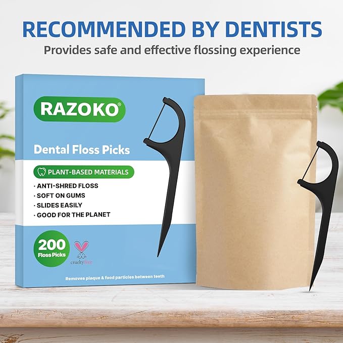 Biodegradable Dental Floss Picks - Easy Glide for Fresh Breath and Healthy Gums
