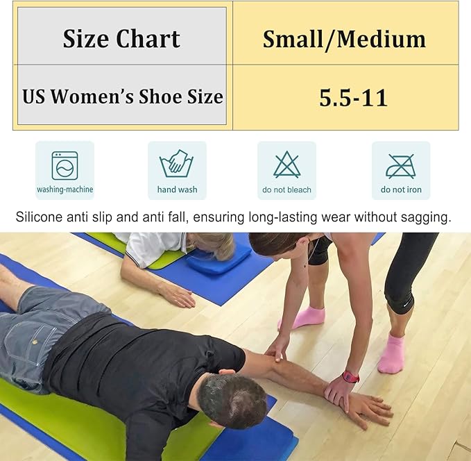 Non Slip Pilates Socks with Grips for Women, Yoga Socks For Pure Barre,Hospital, Athletic Socks