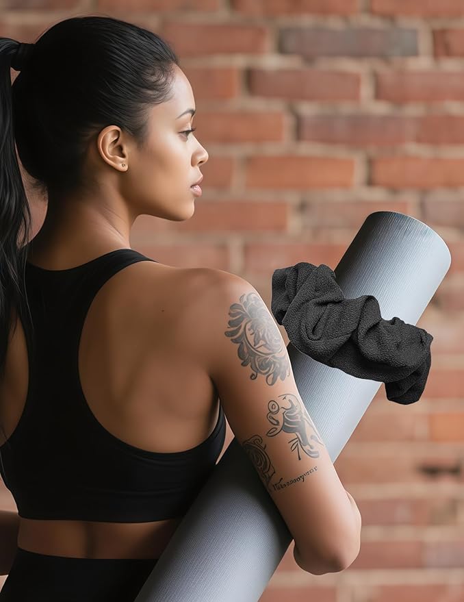 Yoga Mat Scrunchie - Holds Your Yoga Mat in Style - Durable & Elasticity Fabric - Fits All Standard Yoga Mats (mat not included)