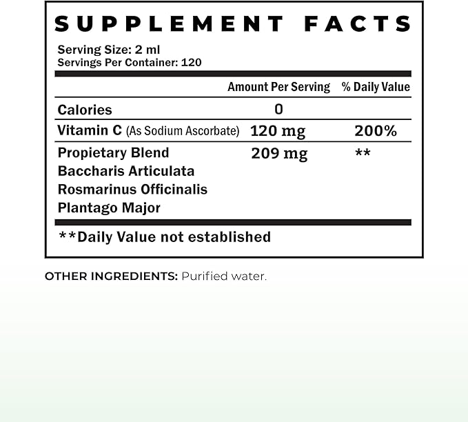 Immune Bio Green Cell - 8 oz, 2 Pack - Immune System Support - Includes Vitamin C, Carqueja, Rosemary & Broadleaf Plantain - Non-GMO, Vegan & Gluten Free - 240 Total 2mL Servings