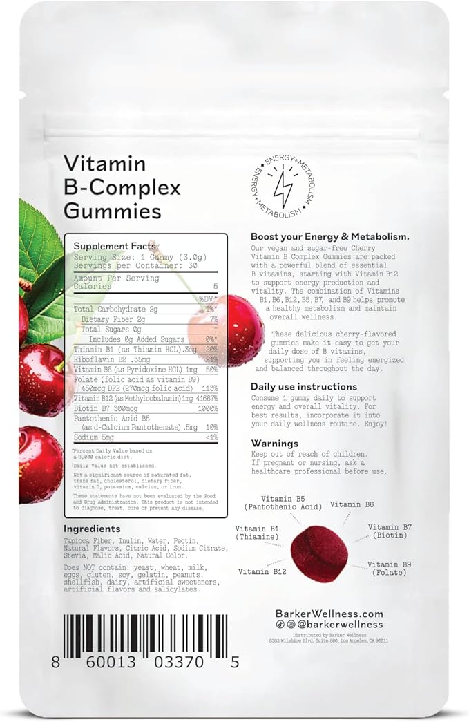 Barker Wellness Vitamin B-Complex and Vitamin D3 + K2 Gummies Bundle